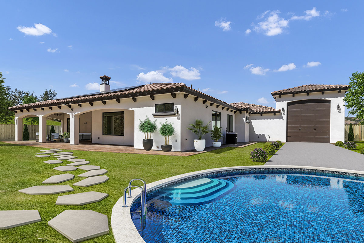 2784 sq ft residential home backyard concept